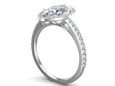 Marquise Cut Diamond Ring 3D print model