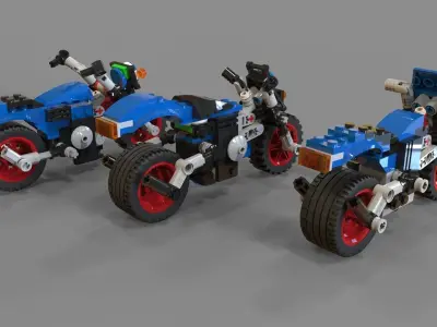 Lego Motorcycles pack 3D model