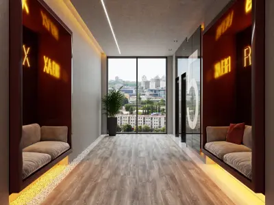 Hotel corridor concept design - Interior  3D model