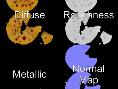 Detailed Flatbread Model Pack for D Applications Low-poly 3D model