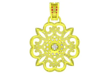 5059 luxury diamond women pendant 3D print model