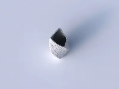 Vase twisted bent quadratic with organic cells 3D print model