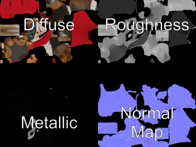 Heroic Wolf Cub Rigged and Animated D Character Model Low-poly 3D model