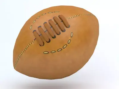 American football ball 2 Low-poly 3D model