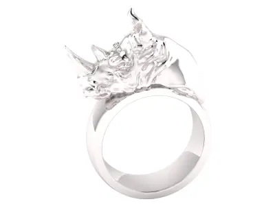 RHINO ANIMAL RING 3D PRITABLE MODLE  3D print model