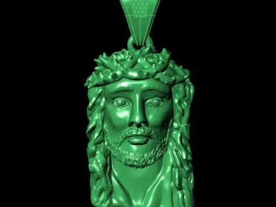 Jesus Head Pendant 3D print model