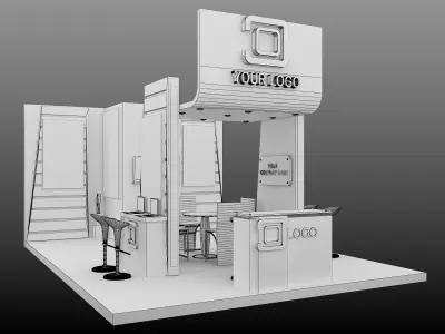 Booth Exhibition Stand a593d 3D model
