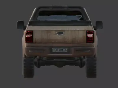 Weathered Post-Apocalyptic Muscle Car 3D Model Low-poly 3D model