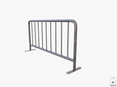 Metal Barrier PBR Free low-poly 3D model
