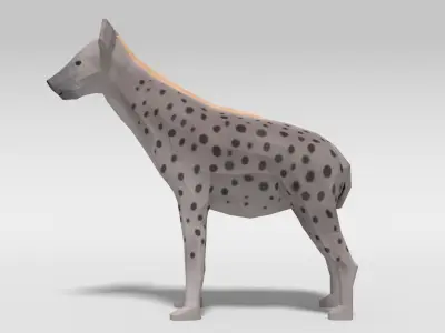 Low Poly Cartoon Hyena Low-poly 3D model