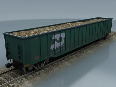 rail wagon 6 Low-poly 3D model