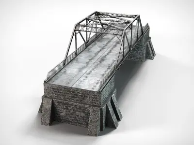 Aged Metal Bridge PBR Low-poly 3D model