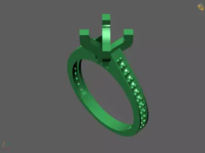 Solitaire Engagement Ring Diamond Women Ring Stone 3D print STL 3D print model