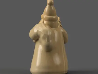 santa clause sculpture for table - desk - tree - keychain 3D print model