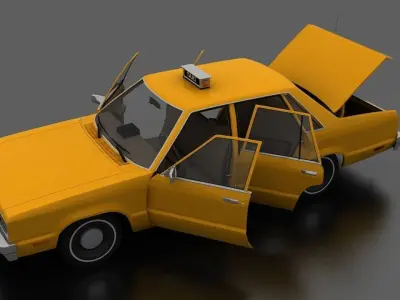 Fairmont 4dr Sedan 1978 Taxi Unmarked Low-poly 3D model