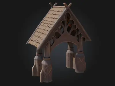 Viking Pavilion  Rugged Shelter of the Norse Clans 3D model