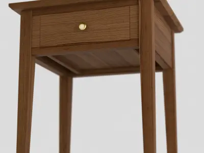 Elegant Shaker End Table Low-poly 3D model