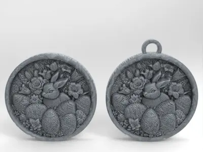 Easter Rabbit with egg decor  3D print model