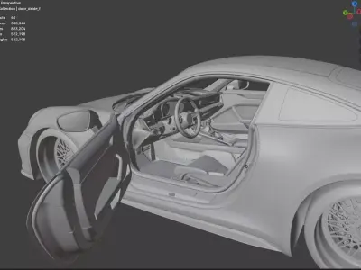 Porsche 911 GT3 992 High Quality Realistic Sports Car PBR 3D model