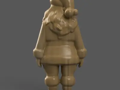 santa clause sculpture for table - desk - tree - keychain 003 3D print model