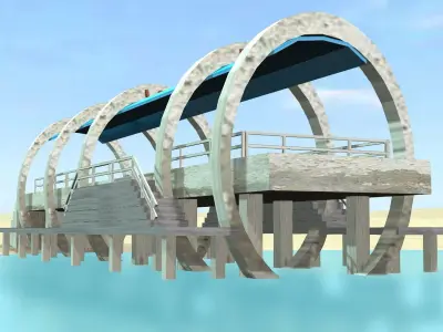 Port  boat accommodation 3D model