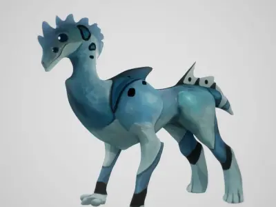 Alien Creature Character Rigged Low-poly 3D model