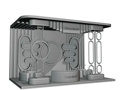 Futuristic Luxury Exhibition Booth 3D Event Stand Design   3D model