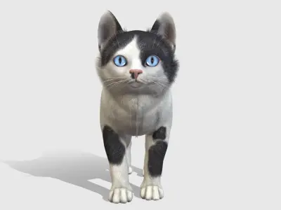 Kitten - Simple Low-poly 3D model