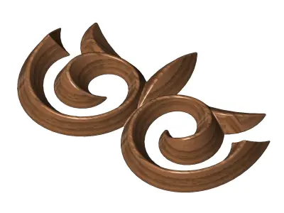 Floral decoration onlay and relief 3D print model