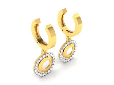Women Earrings 3dm STL OBJ FBX Render Details 3D print model order
