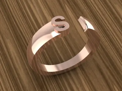 Alphabet Ring S 3D print model