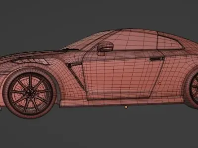 3D RIGGED NISSAN GTR MODEL 3D model