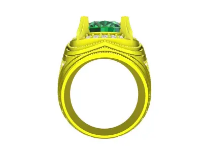 A7208 Oval Diamond Fashion Men Ring 3D print model