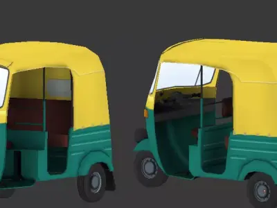 Auto Rikshaw Low-poly 3D model