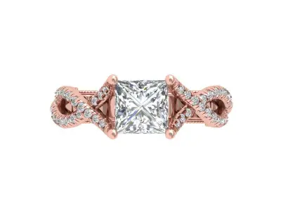 Princess Art Deco Ring 3D print model