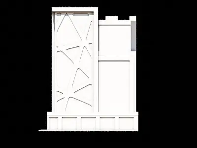 03 Modern Glass Building with voronoi geoform 3D model