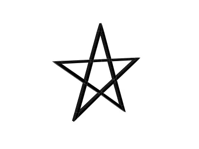 Pentagram Symbol v1 002 Low-poly 3D model