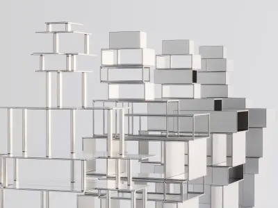 Abstract Human Figure Sculpture Low-poly 3D model