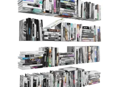 Books 150 pieces 4-3-2 Low-poly 3D model