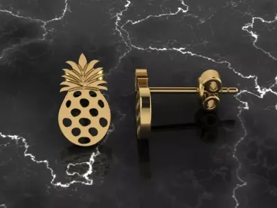 Jewelry Earring Pineapple Shape 3D print model