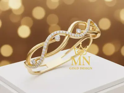 Infinite Elegance Gold Bracelet A Touch of Luxury 3D print model