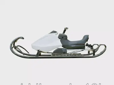 Ergonomic Snow Racer Sled Precision Steel Model Pack Low-poly 3D model