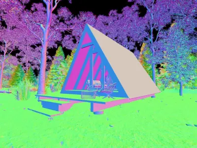  Modern A-Frame cabin 3D model 3D model