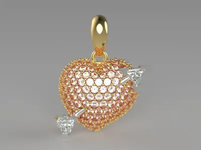 Heart with arrow Pendant  3D print model