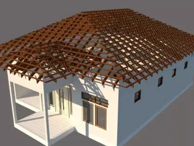 house minimalis 9mx12m 3D model