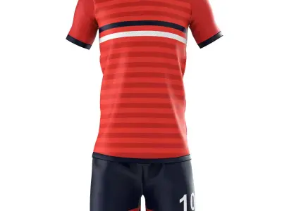 Soccer Full Jersey Set 3D model