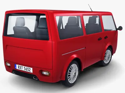 Kei Van Concept Retro Style Red 3D model
