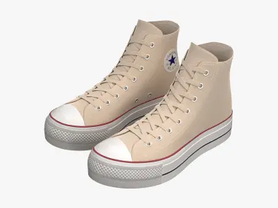Chuck Taylor All Star Lift Platform High Top Cream 3D model