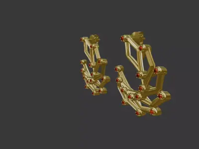 3D Printable Earring And Chain Set-8 -Handmade Gift - DIY model 3D print model
