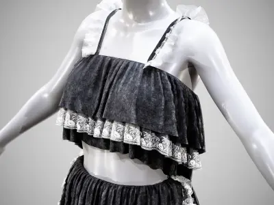 Cute uniform in 4 color -low poly- vol-05 Low-poly 3D model